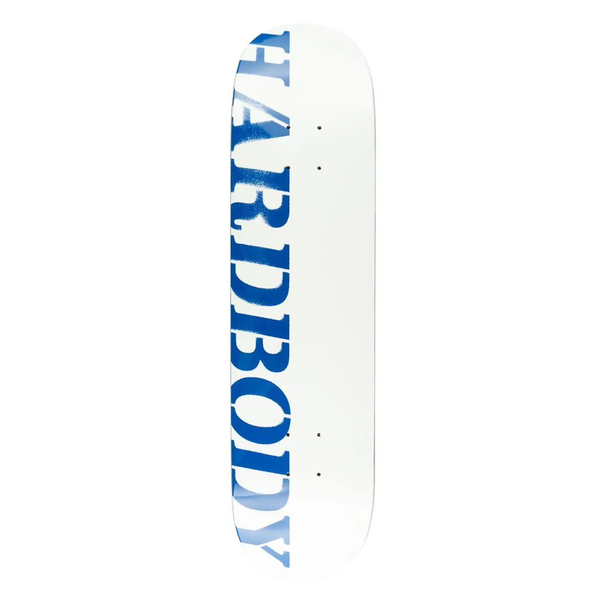 Hardbody White Stencil Logo Skateboard Deck – 8.25" Short Wheelbase