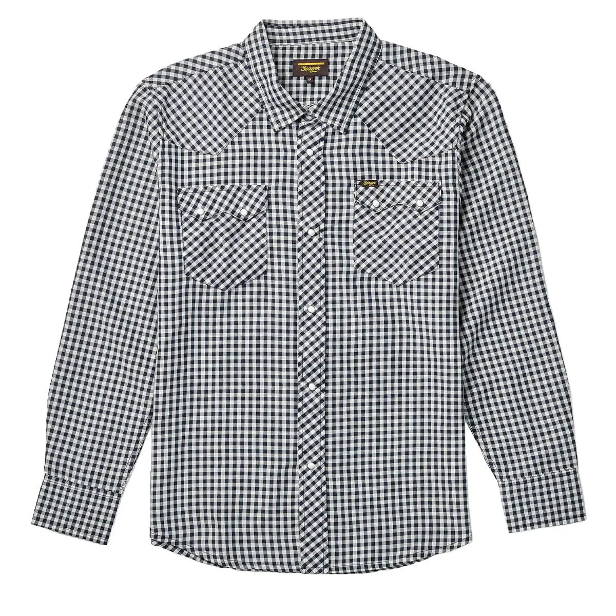 Seager Sawtoof Long Sleeve Shirt - Blue Check 1