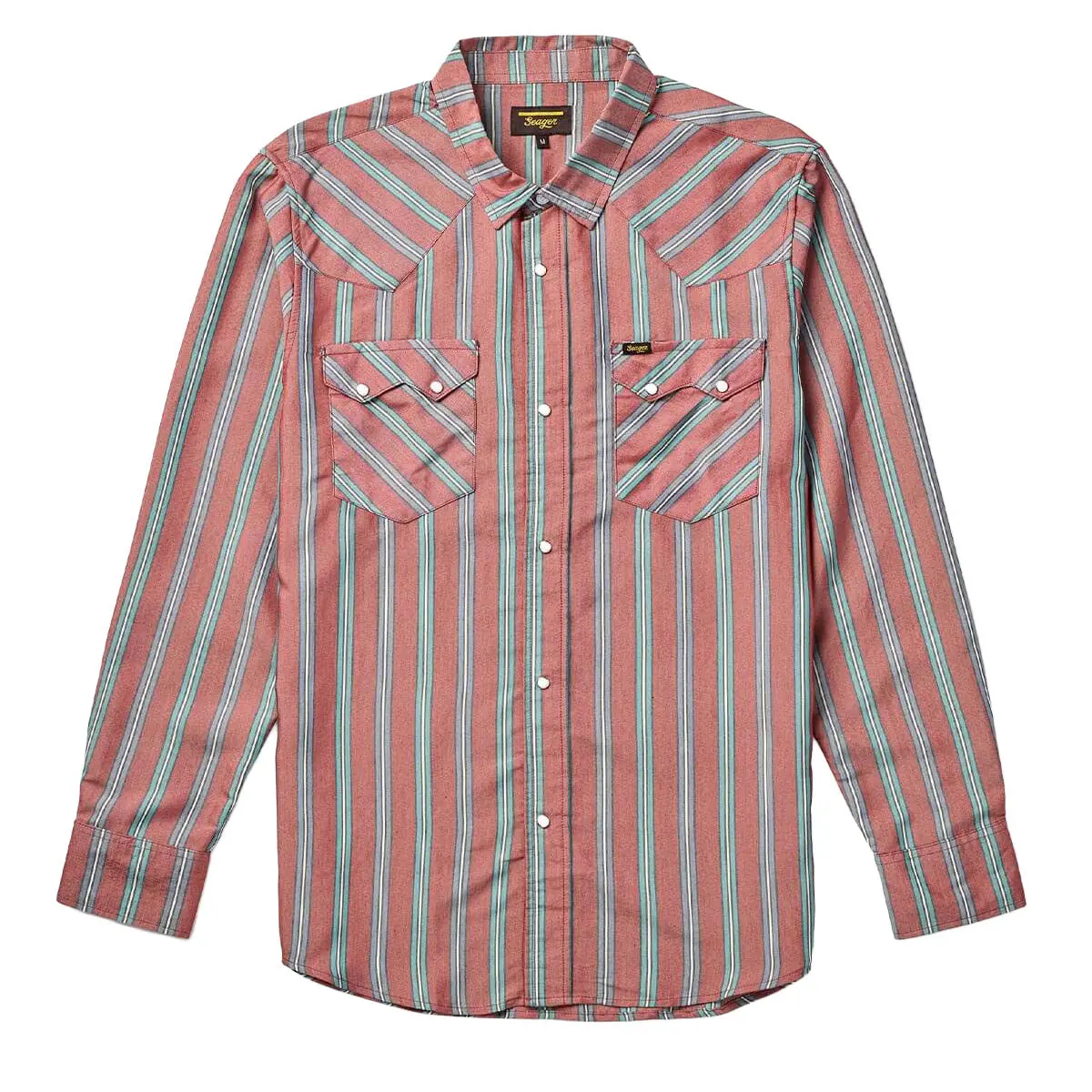 Seager Sawtoof Long Sleeve Shirt - Red Rock Stripe 1