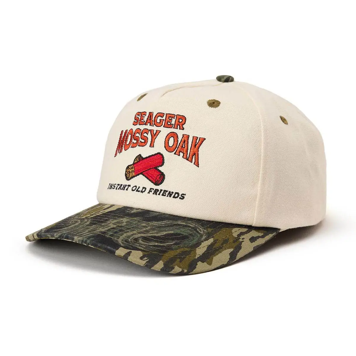 Seager Mo Gone Hunting Snapback Hat - Cream/Camo 1