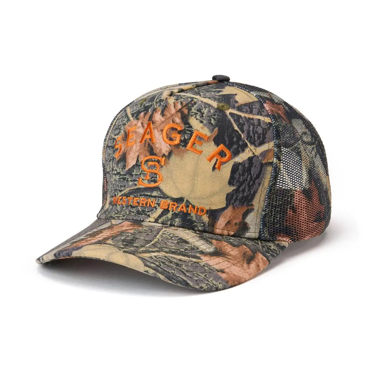 Seager Branded Trucker Snapback Hat - Sjc Camo 1