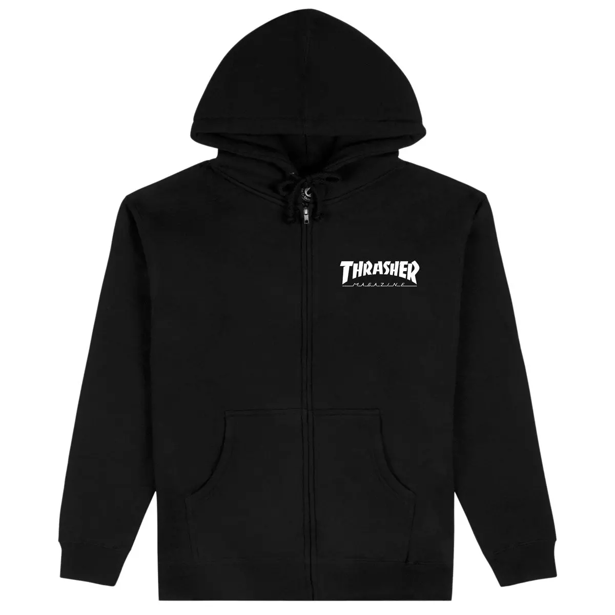 Thrasher Logo Zip Up Hoodie - Black 1
