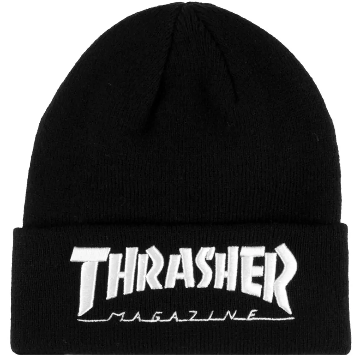 Thrasher Embroidered Logo Beanie - Black/White 1