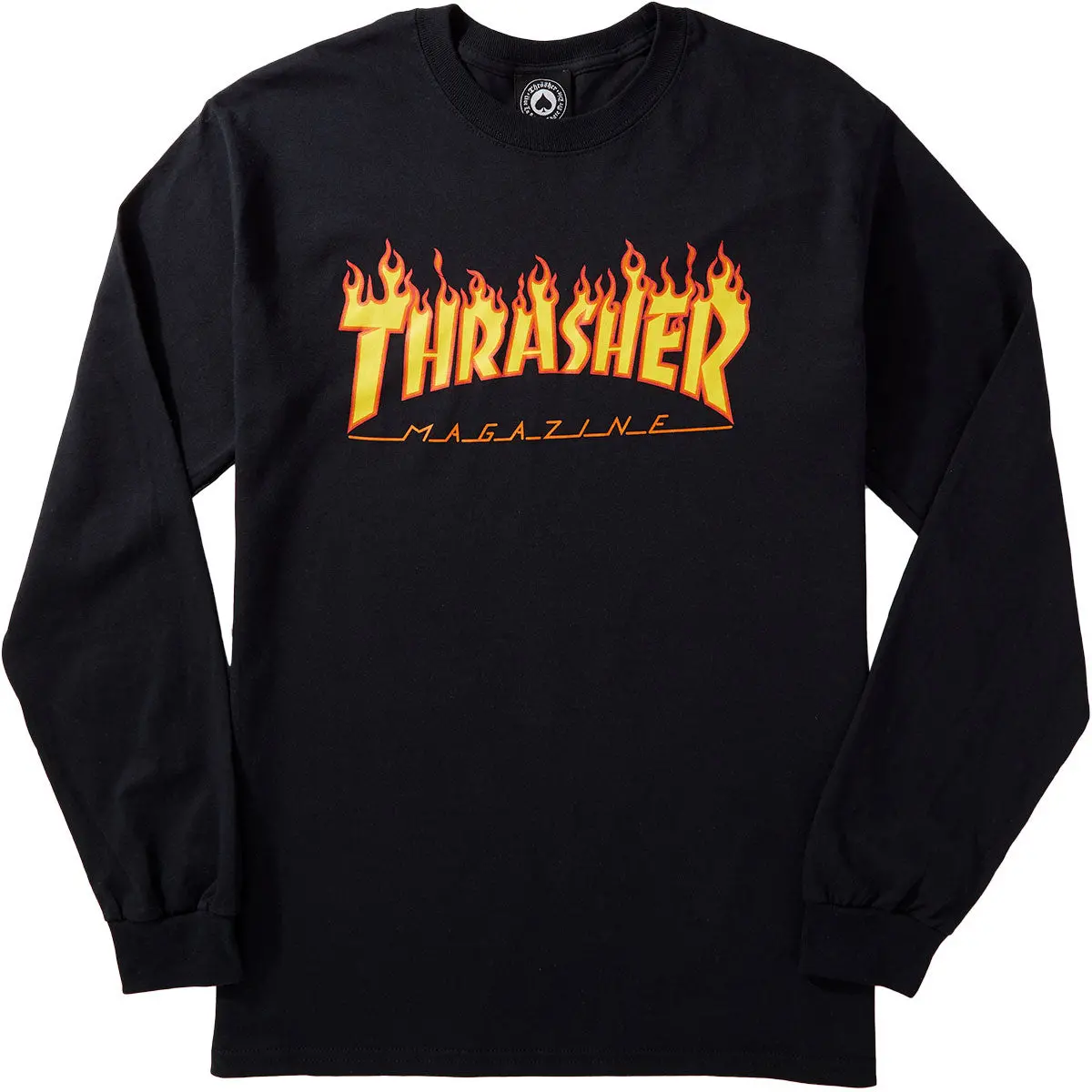 Thrasher Flame Long Sleeve T-Shirt - Black 1