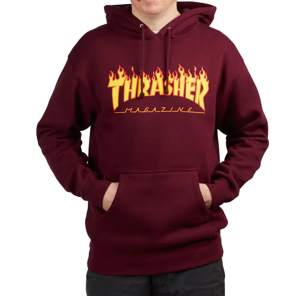 Thrasher Flame Hoodie - Maroon 1