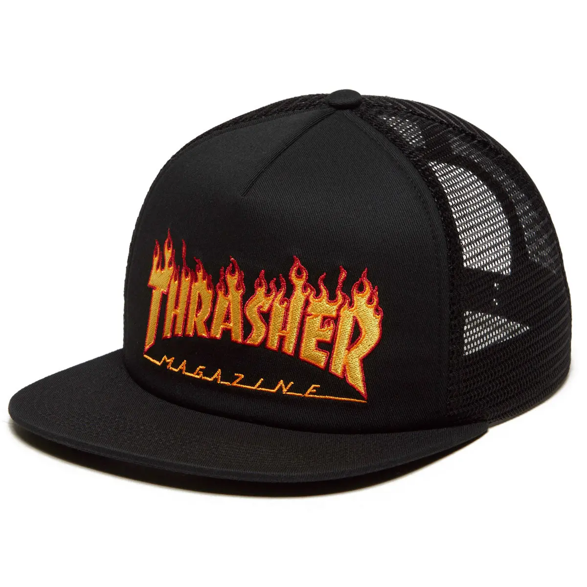 Thrasher Embroidered Flame Logo Hat - Black 1