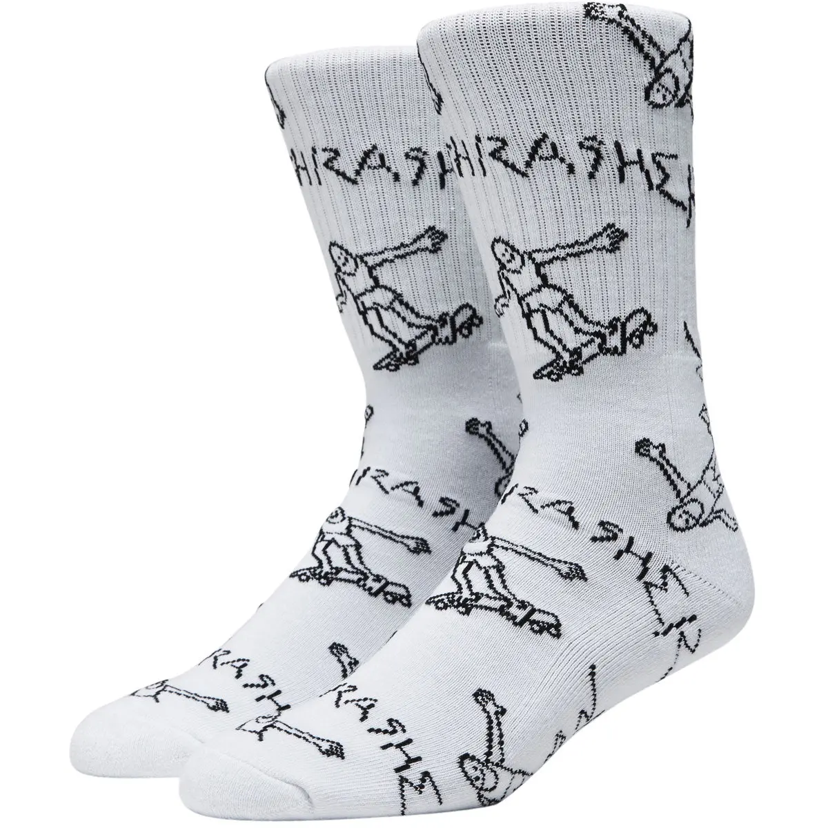Thrasher Gonz Logo Crew Socks - White 1