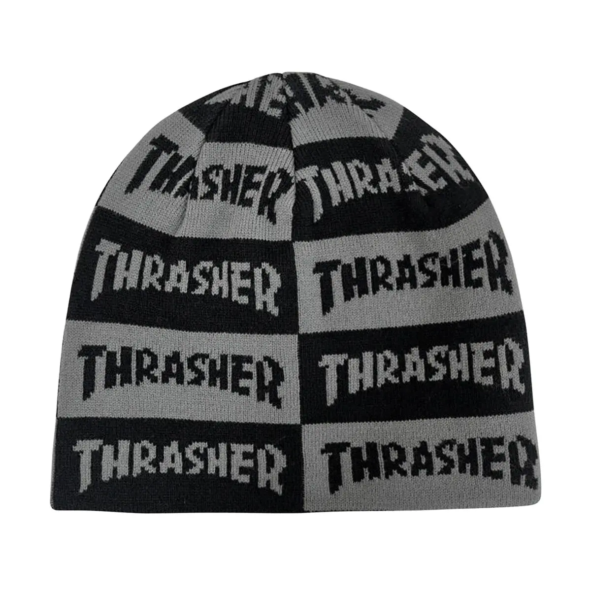 Thrasher Mag Checkered Skully Beanie - Black/Grey 1
