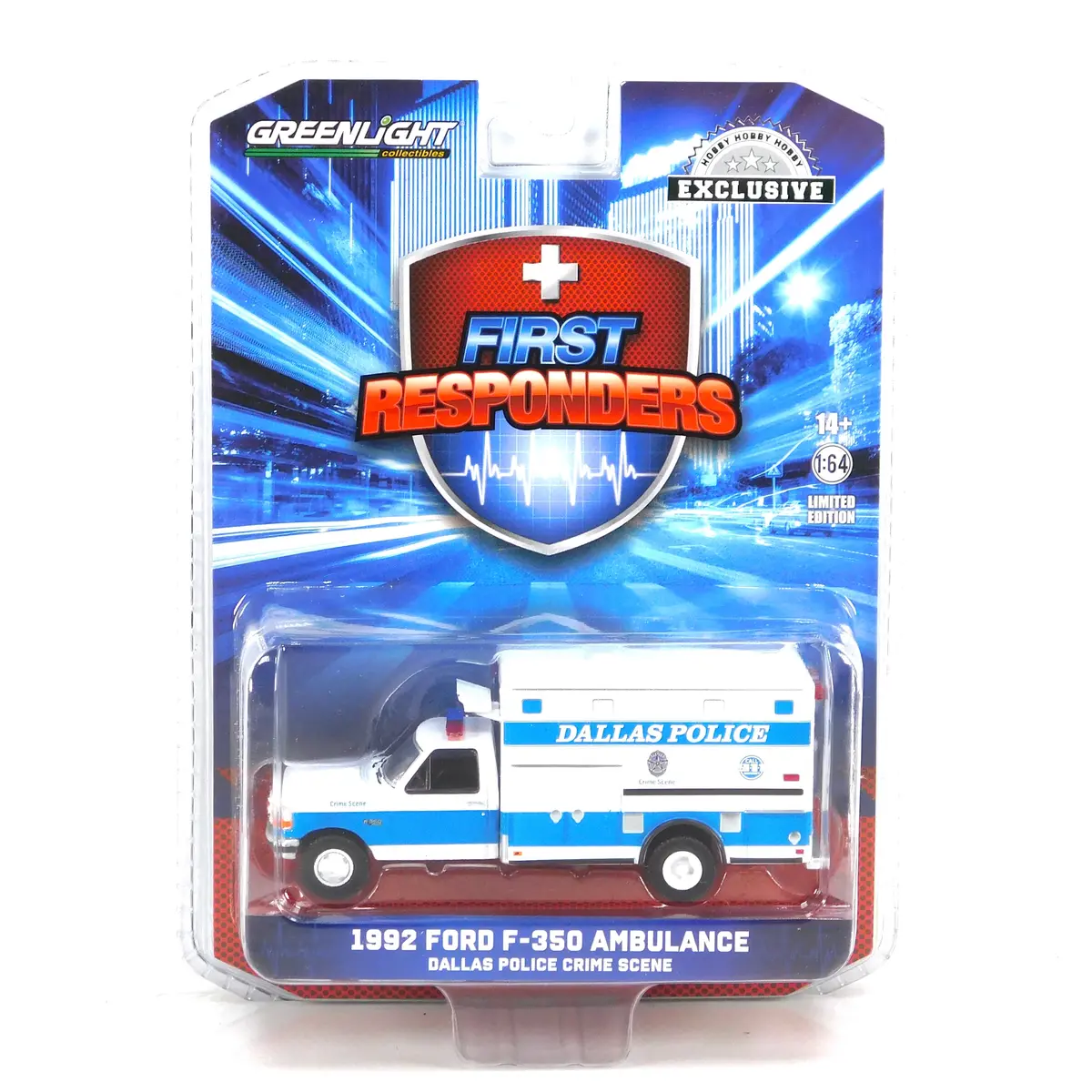Hobby Exclusive 67065 1992 Ford F-350 Ambulance Dallas Police 1:64 Diecast 1