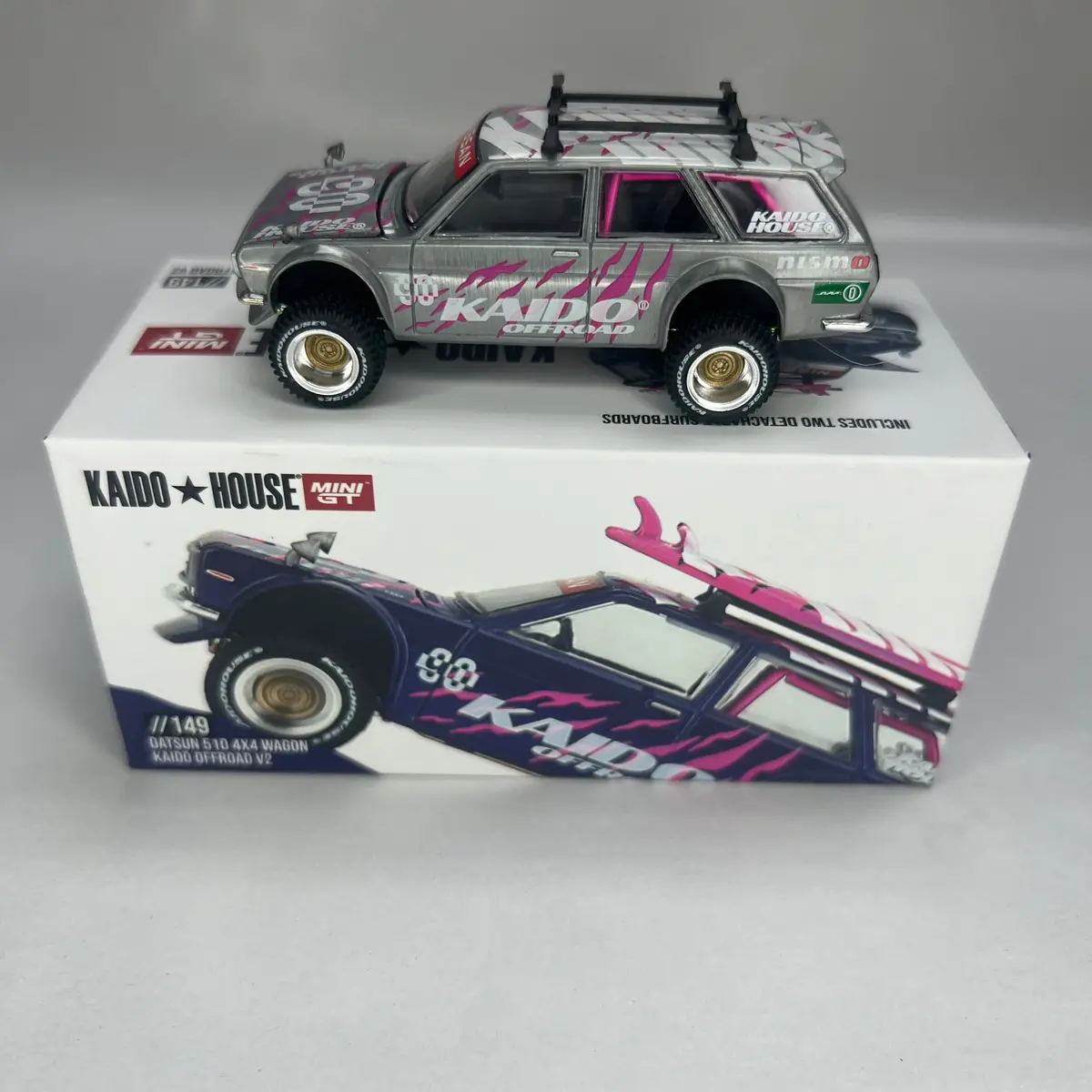 Chase Kaido House X Mini Gt 1:64 #149 Datsun 510 4X4 Wagon Kaido Offroad V2 1