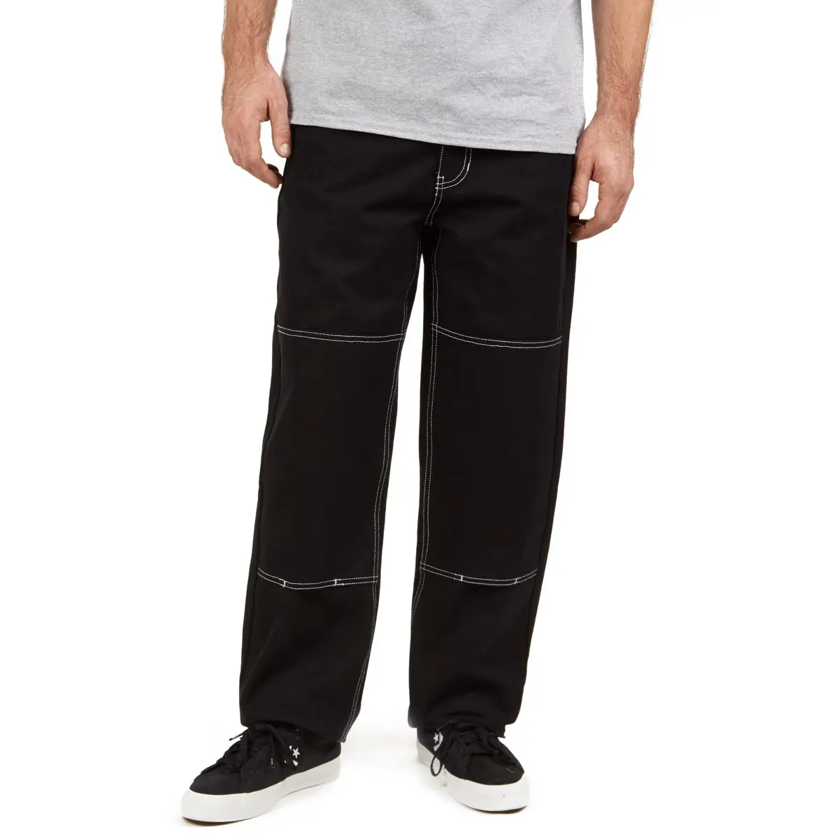 Ccs Double Knee Original Relaxed Canvas Pants - Black/White 1