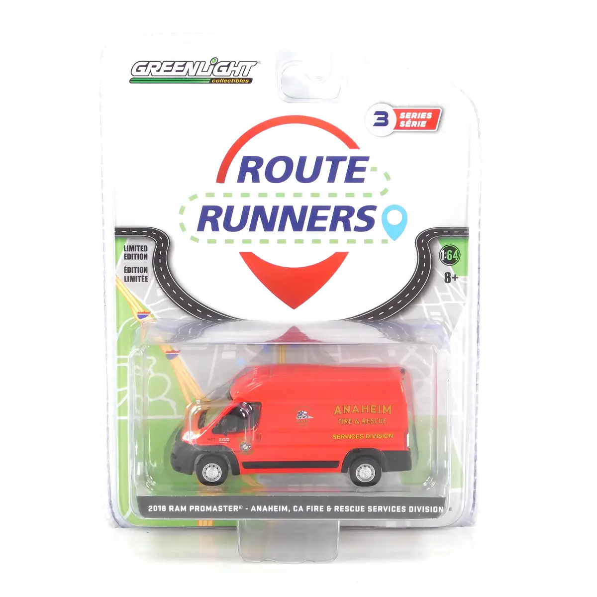 Route Runners 53030-D 2018 Ram Promaster 2500 Anaheim Fire 1:64 Diecast 1