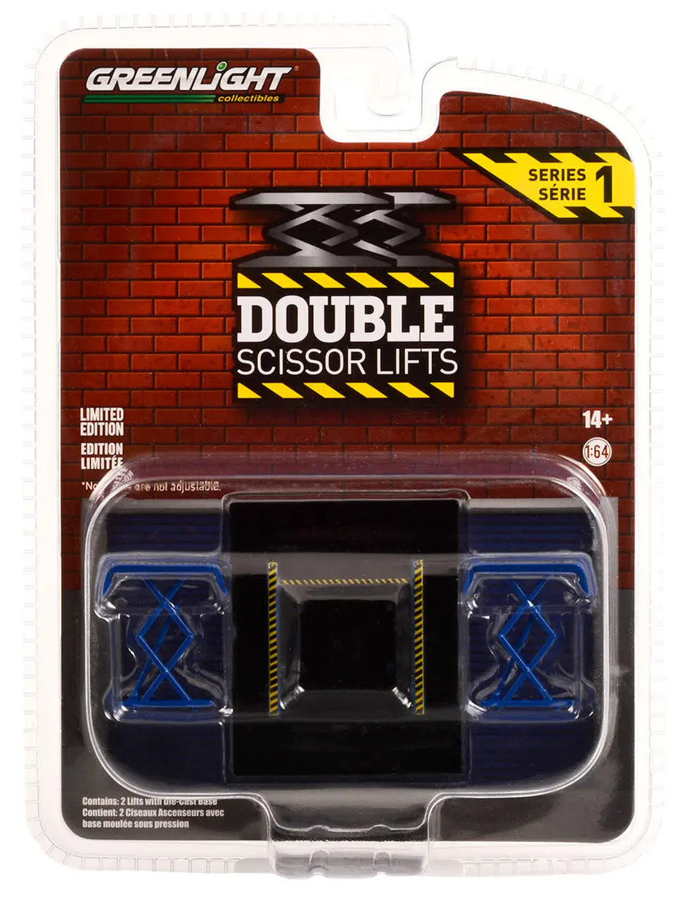 Blue Scissor Lift 1:64 Diecast Automotive Double Scissor Lifts Series 1 1