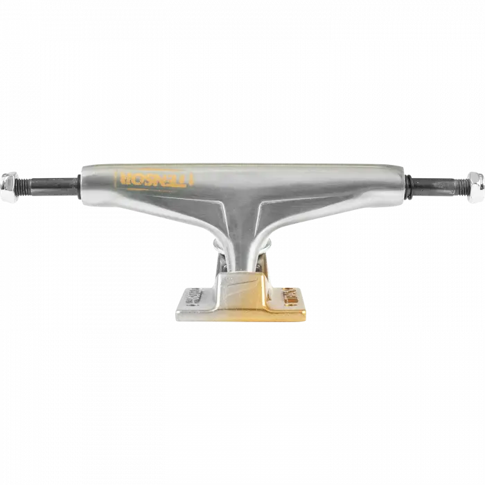 Tensor Reg Alum 5.25" Stencil Mirror Trucks – Raw Gold Fade Finish