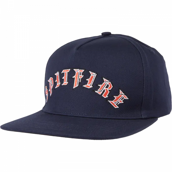 Spitfire Old E Arch Adjustable Baseball Cap in Navy and Red