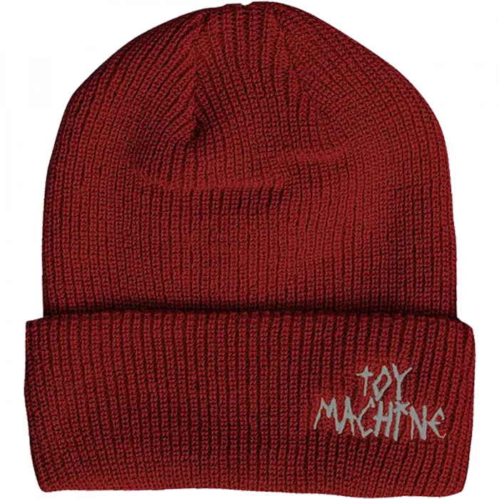Sport the classic Toy Machine vibe with this maroon beanie featuring the brand's signature tape logo