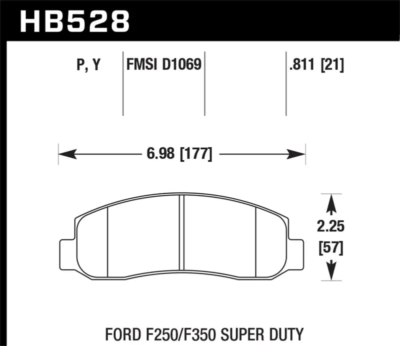 Hawk Performance Front Brake Pads – For 2005–2011 Ford F-250/F-350 And 2011 F-550 Super Duty 1