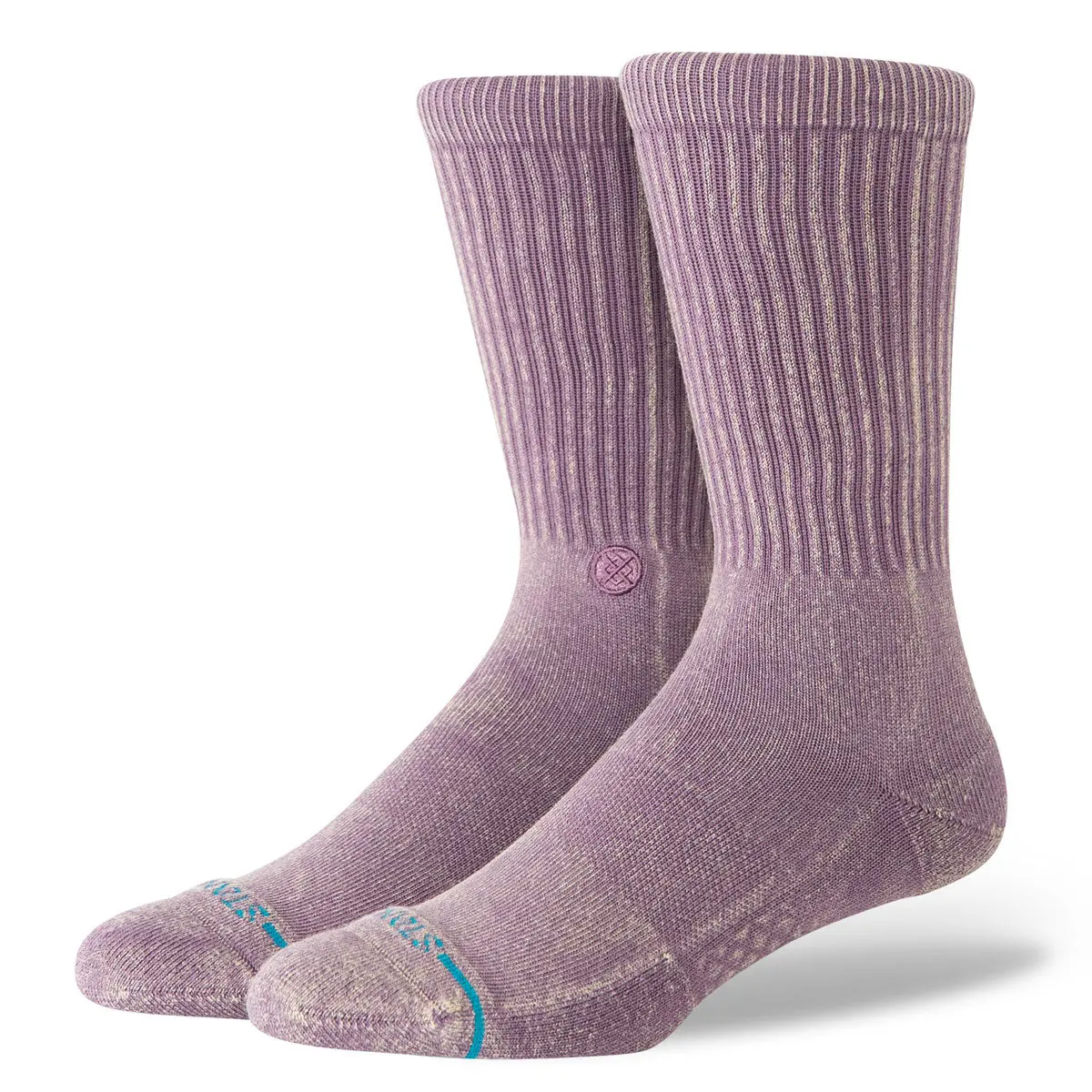 Stance Icon Dyed Crew Socks - Plum 1