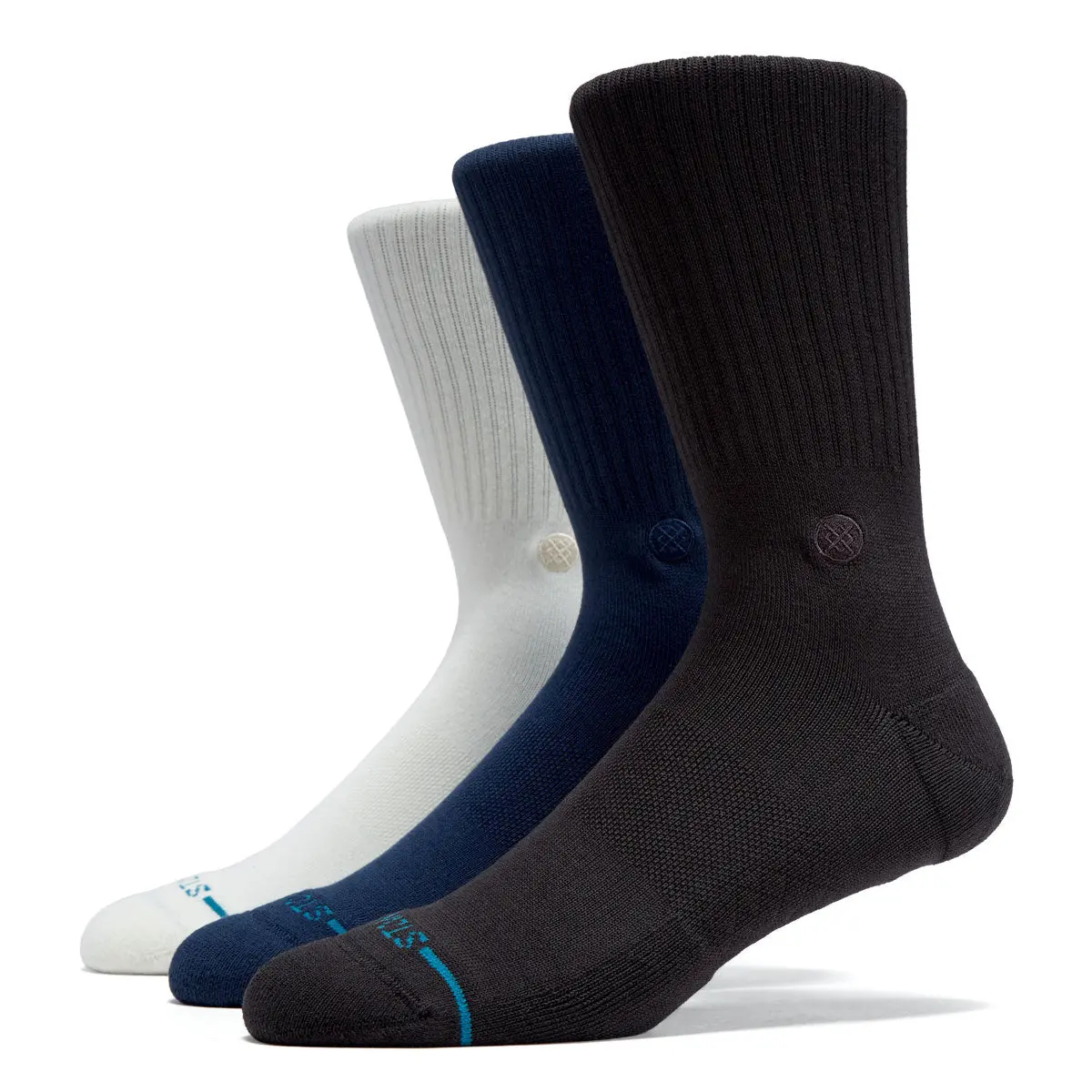 Stance Icon 3 Pack Of Socks - Charcoal 1