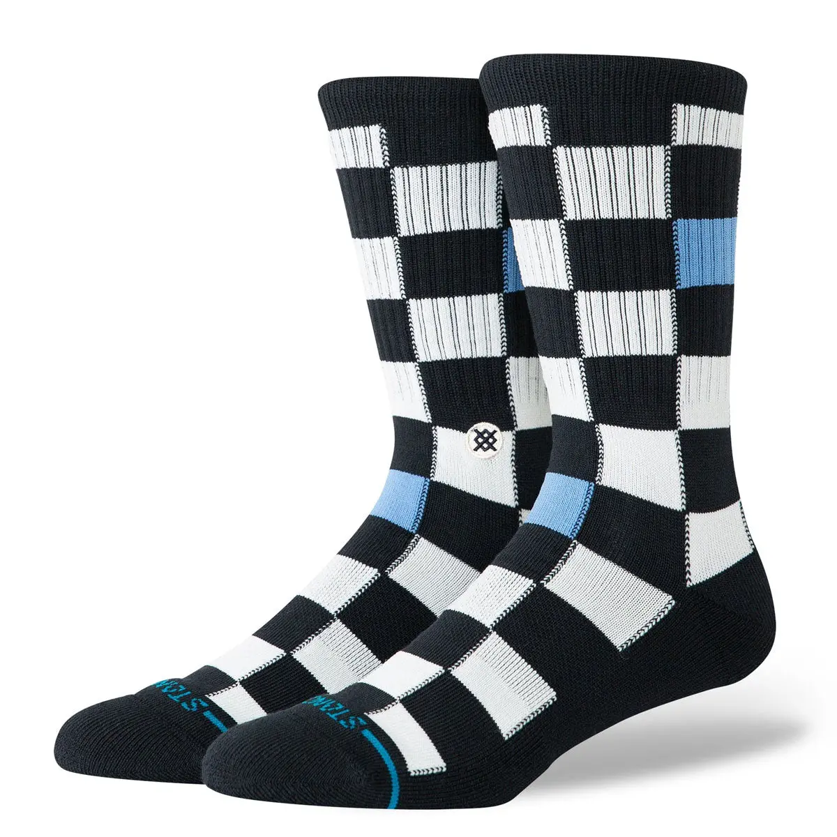 Stance Chef Check Crew Socks - Black 1