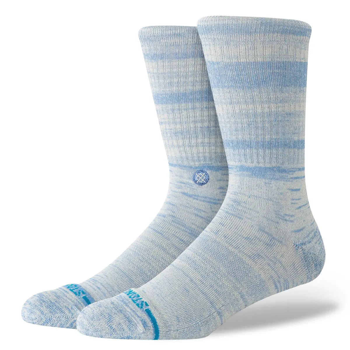 Stance Marled Crew Socks - Grey Blue 1