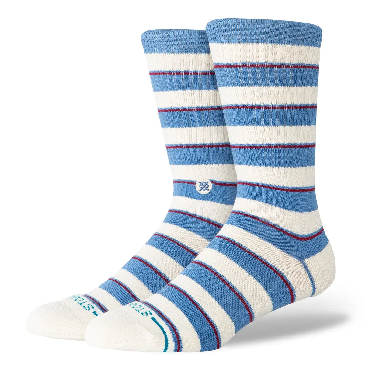 Stance Striped It Crew Socks - Capriblue 1