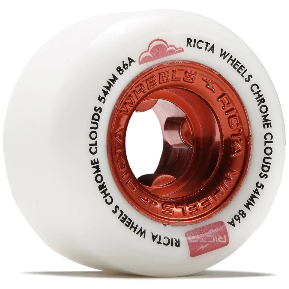 Ricta Chrome Clouds 86A Skateboard Wheels - Red - 54Mm 1