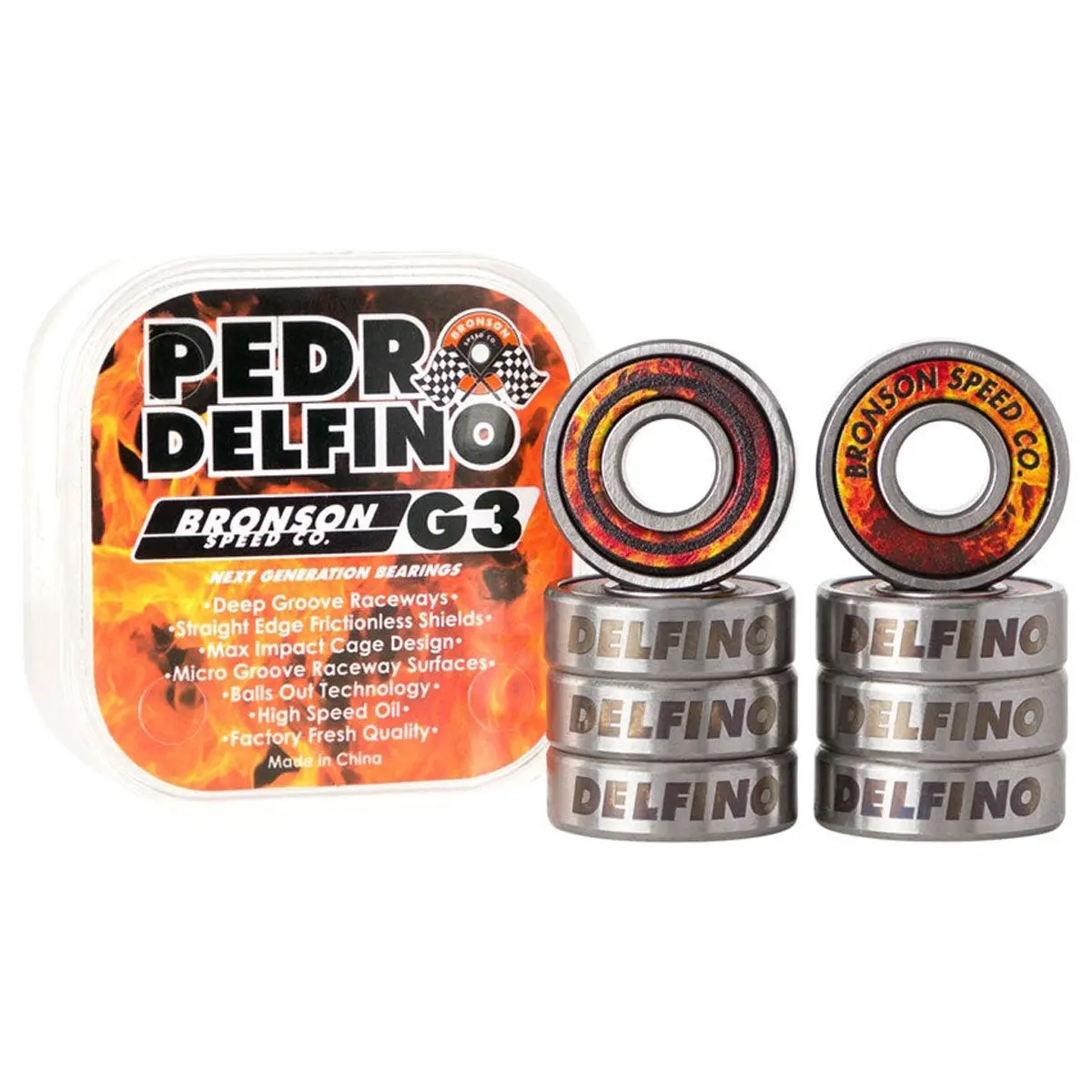Bronson Pedro Delfino Pro G3 Bearings - Orange 1