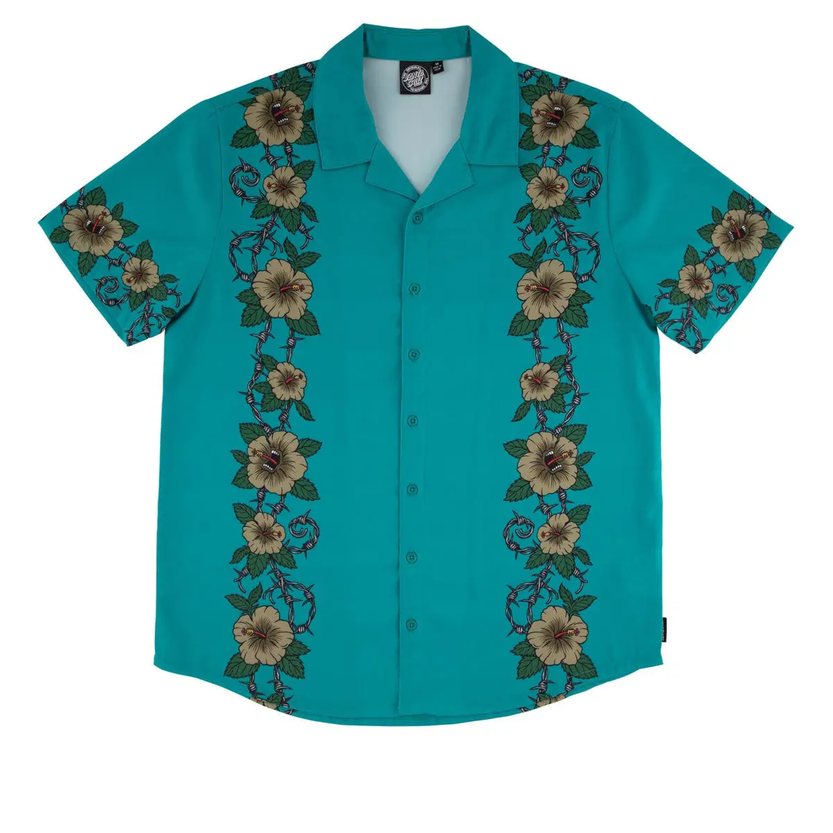 Santa Cruz Screaming Cabana Party Shirt - Tropic Teal 1