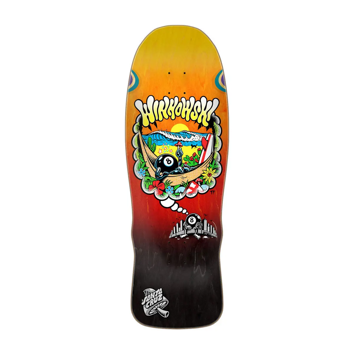 Santa Cruz Winkowski 8Ballr Day Dream Shaped Skateboard Deck - 10.35" 1