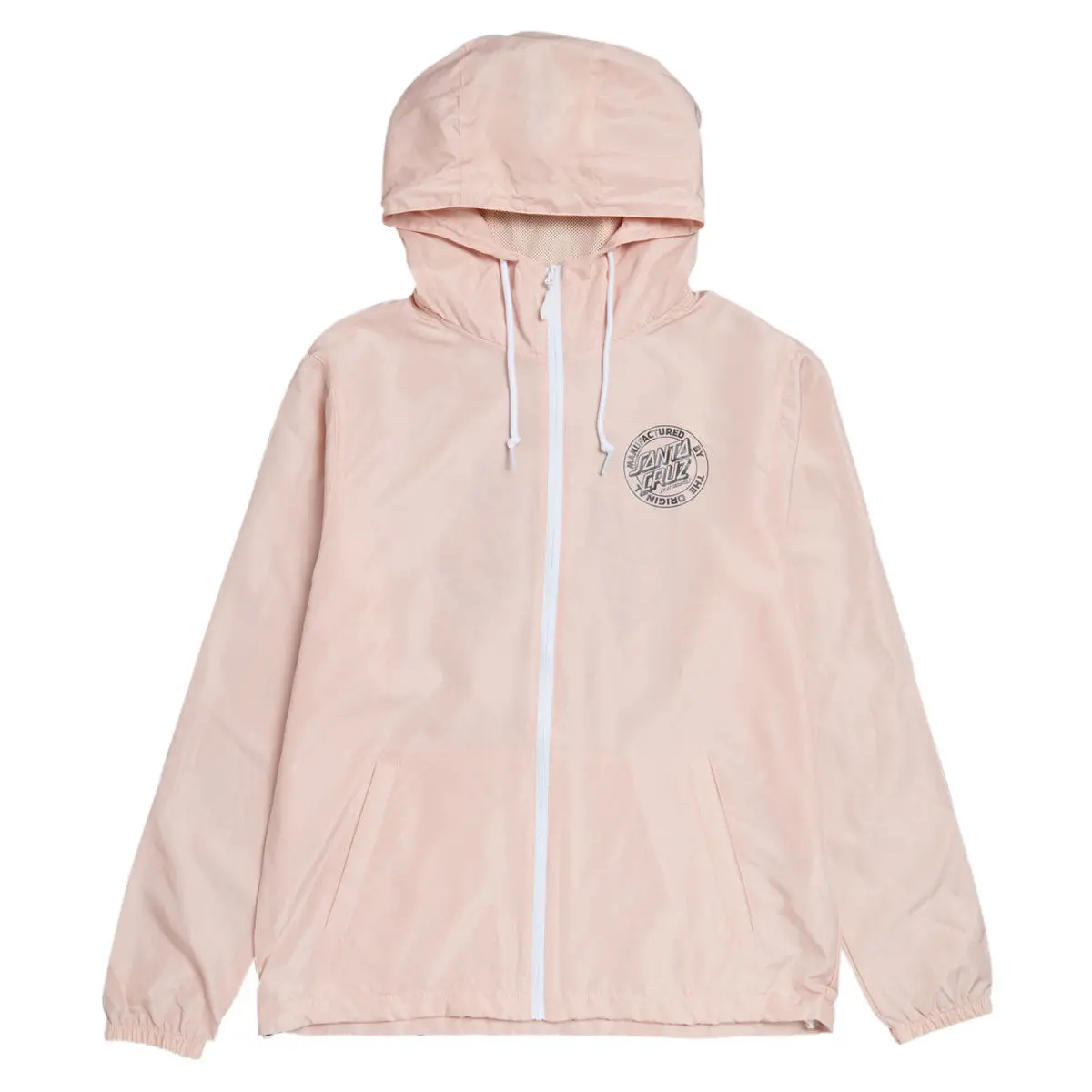 Santa Cruz Womens Mfg Dot Lined Windbreaker Jacket - Blush/White 1