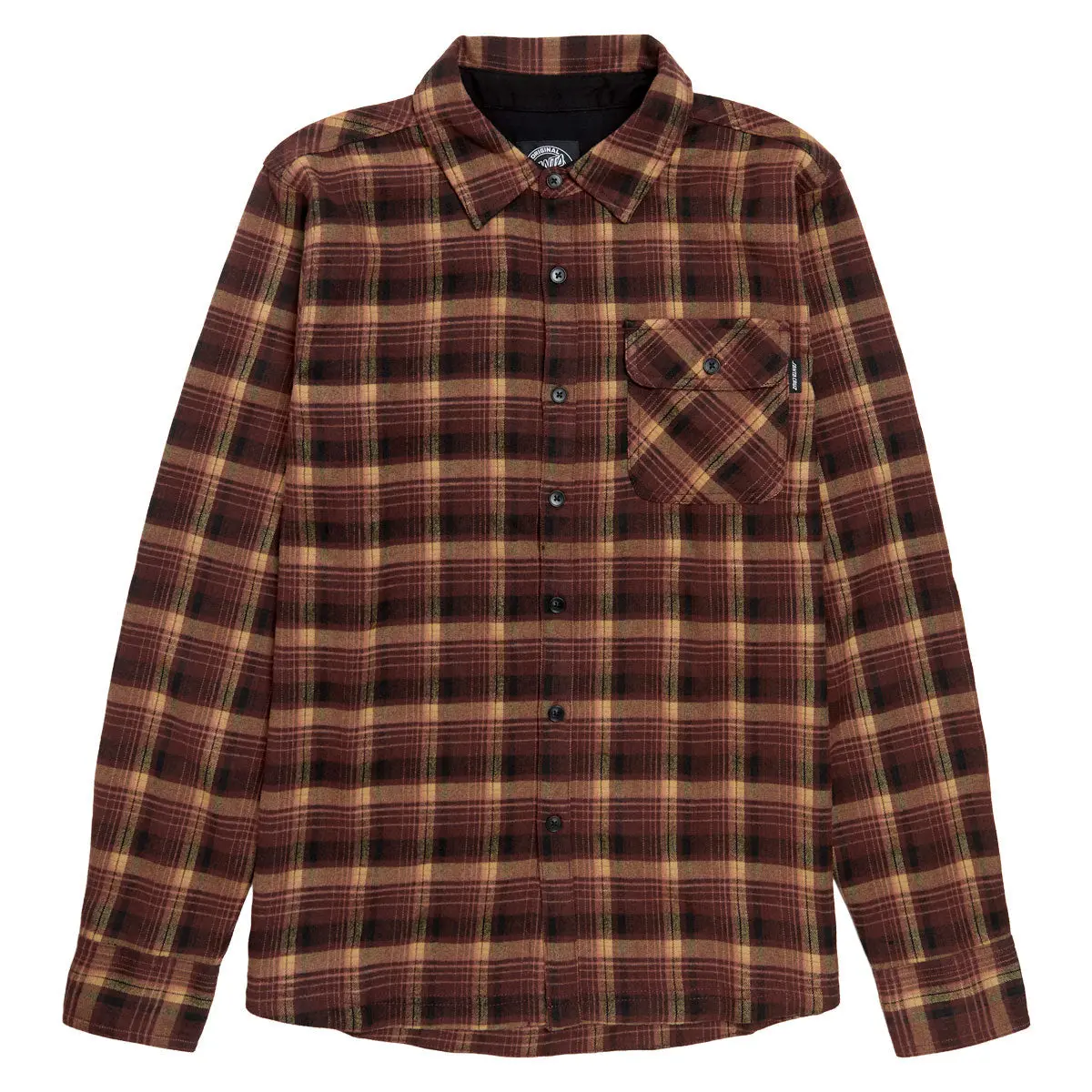 Santa Cruz Classic Long Sleeve Flannel Shirt - Red Plaid 1