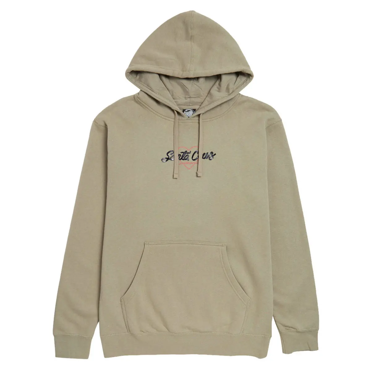 Santa Cruz Womens Love Script Center Hoodie - Cement 1
