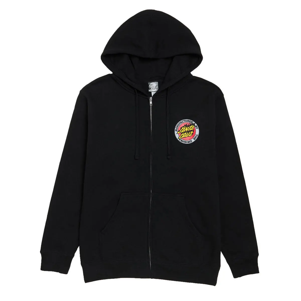 Santa Cruz Flamed Mfg Dot Zip Up Hoodie - Black 1