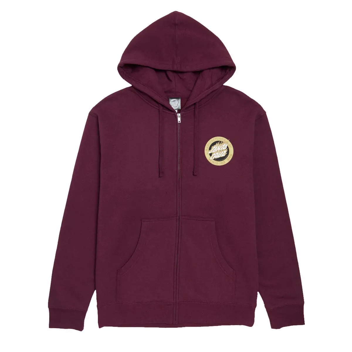 Santa Cruz Flamed Mfg Dot Zip Up Hoodie - Maroon 1