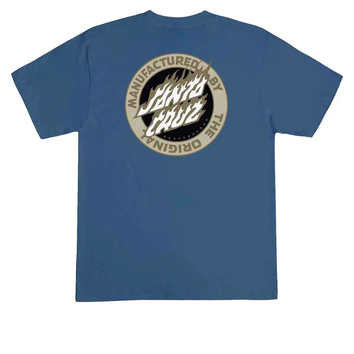 Santa Cruz Flamed Mfg Dot T-Shirt - Blue Dusk 1