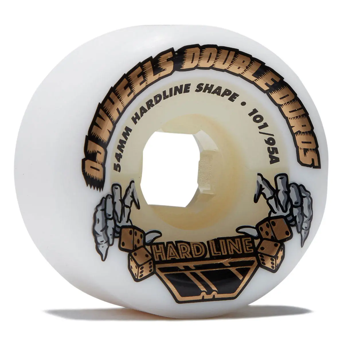 Oj Double Duro Hardline 101A/95A Skateboard Wheels - White - 54Mm 1