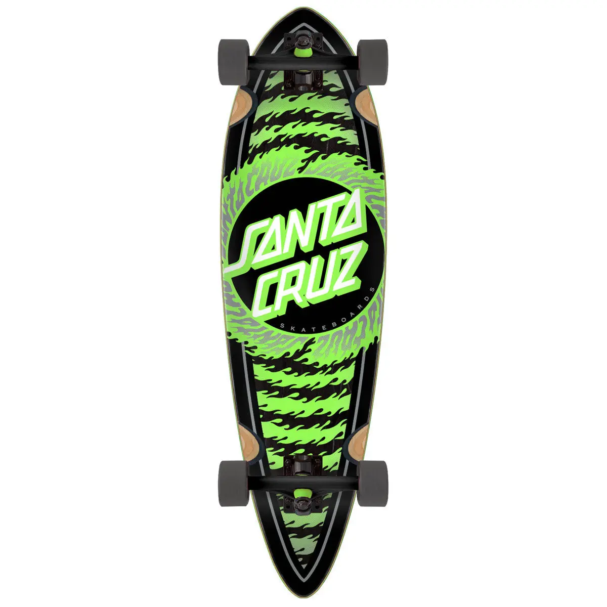 Santa Cruz Flame Ringed Dot 33" Pintail Pre-Built Longboard Complete 1