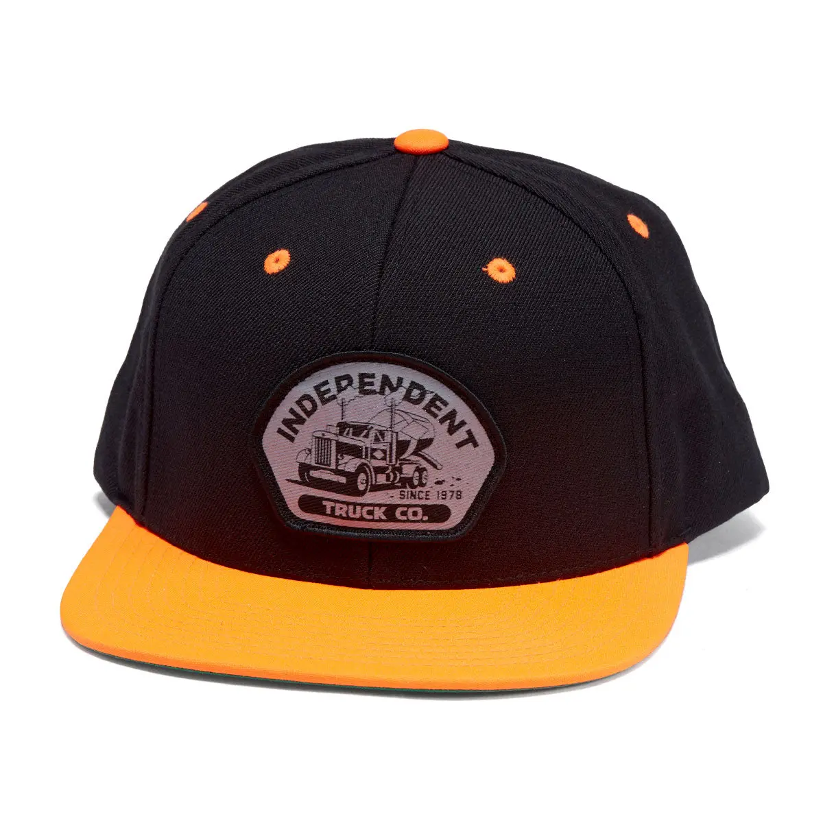 Independent Trucking Snapback Hat - Black/Neon Orange 1