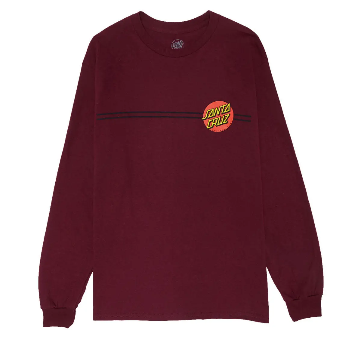 Santa Cruz Classic Dot Long Sleeve T-Shirt - Maroon 1