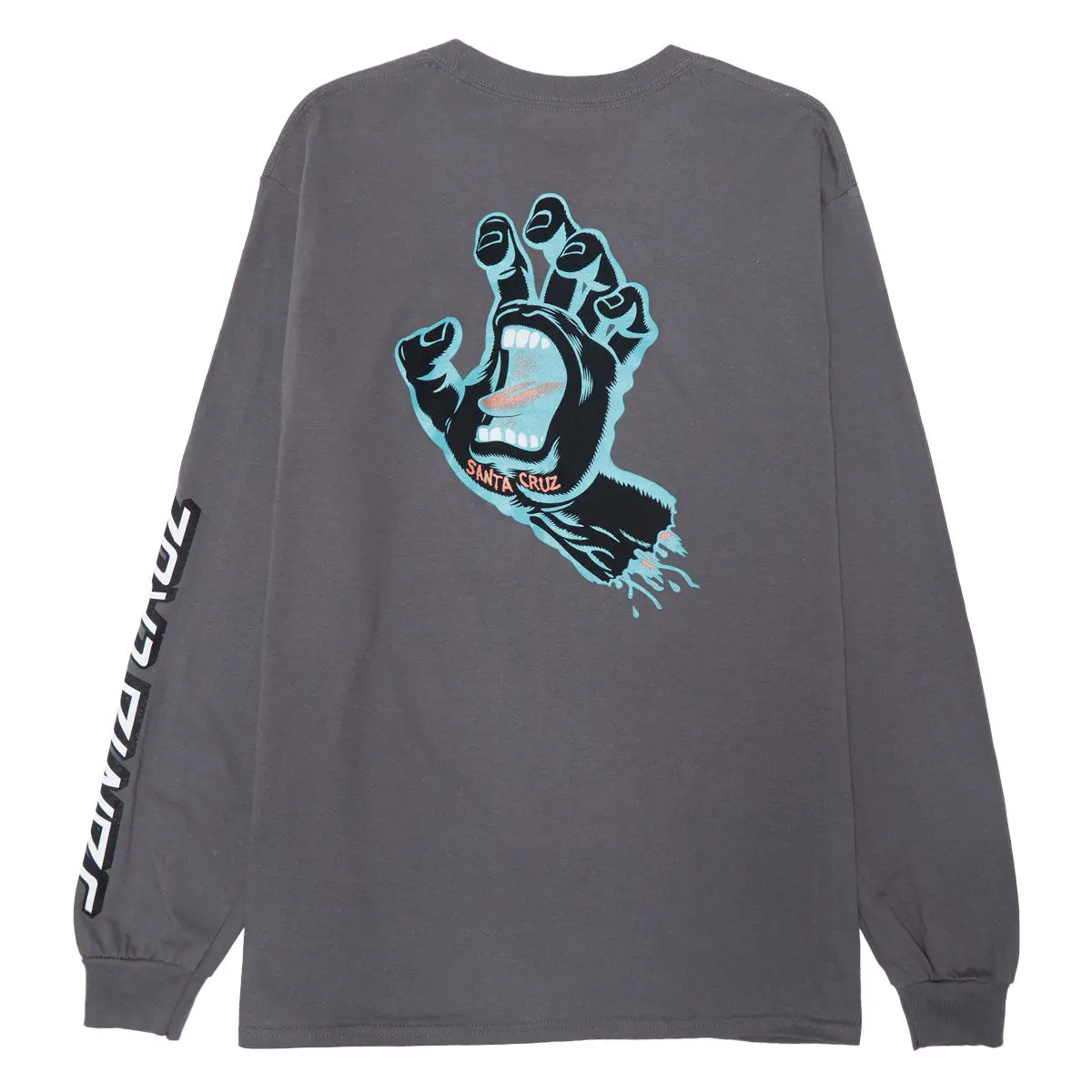 Santa Cruz Screaming Hand Long Sleeve T-Shirt - Charcoal/True Glow 1