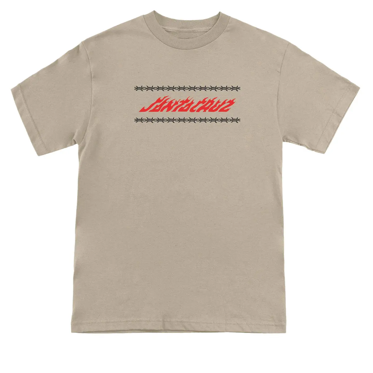 Santa Cruz Wired Flame Dot Crackle T-Shirt - Sand 1