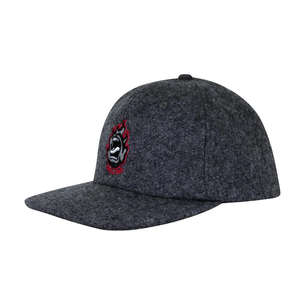 Santa Cruz Screaming Fire Snapback Hat - Heather Charcoal 1