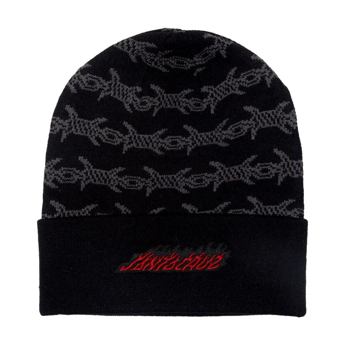 Santa Cruz Wired Flame Long Shoreman Beanie - Black 1