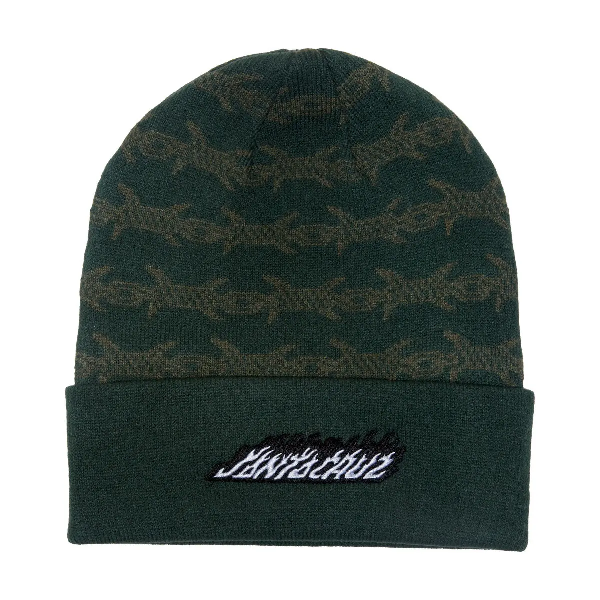 Santa Cruz Wired Flame Long Shoreman Beanie - Forest 1