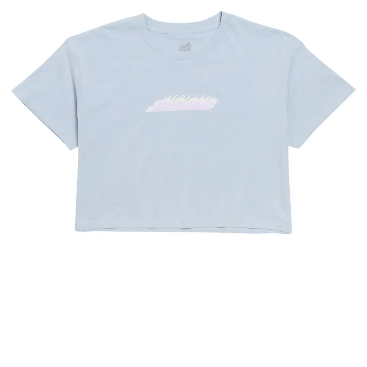 Santa Cruz Womens Flame Strip Center Oversized Cropped T-Shirt - Powder 1