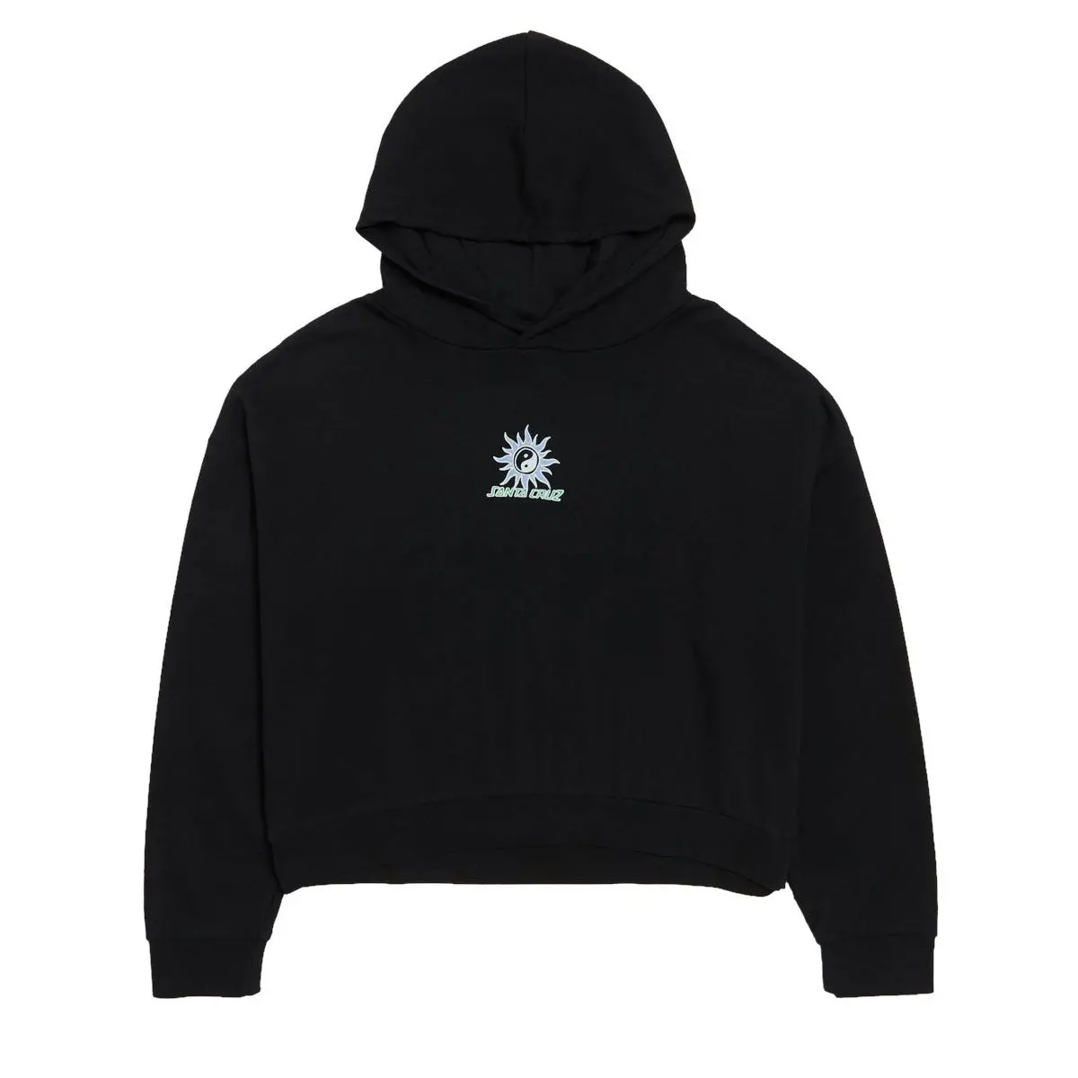 Santa Cruz Womens Sol Spiral Center Cropped Hoodie - Black 1