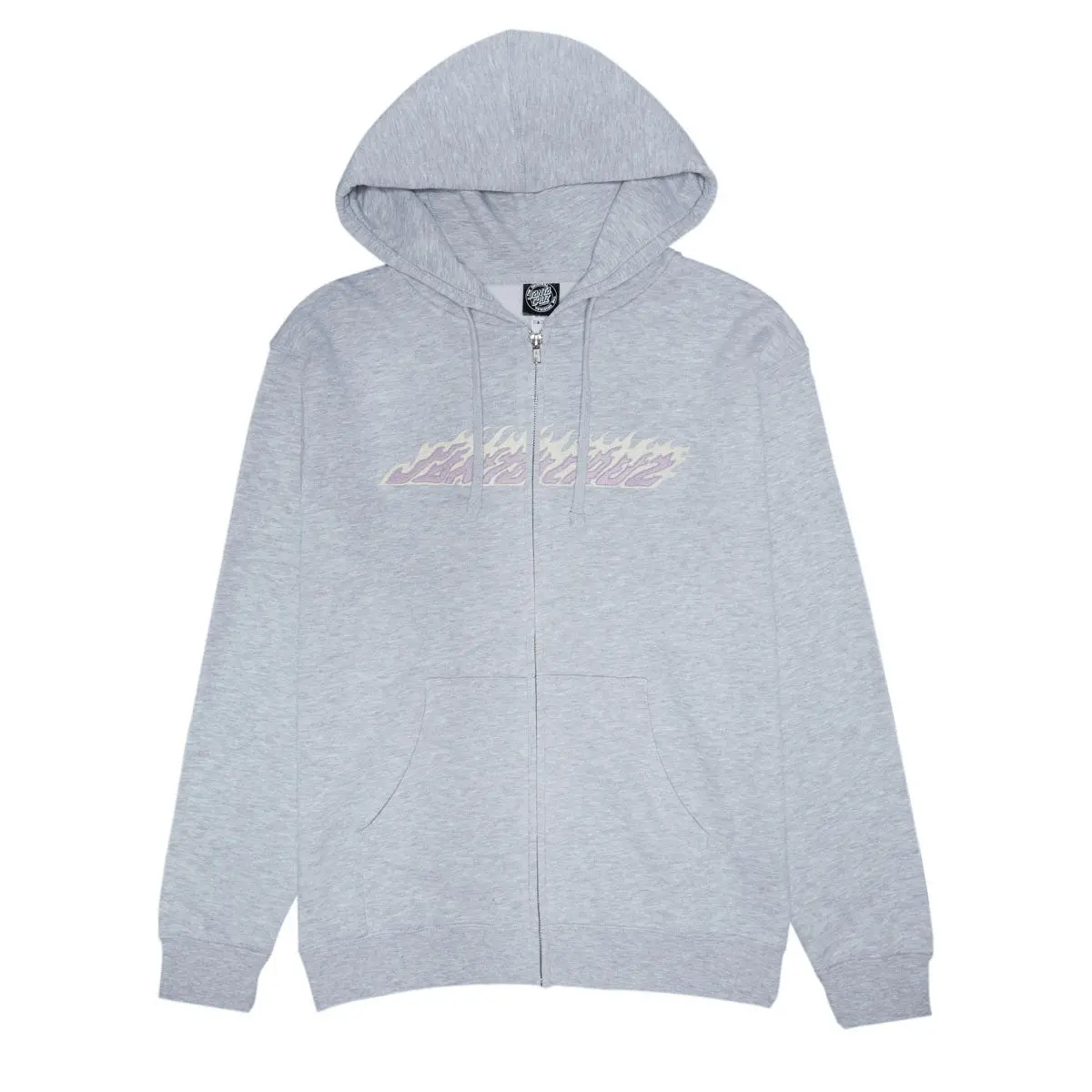 Santa Cruz Womens Flame Strip Center Zip Hoodie - Grey Heather 1