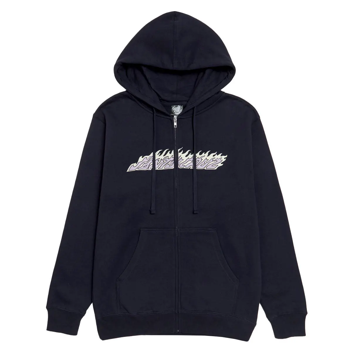 Santa Cruz Womens Flame Strip Center Zip Hoodie - Navy 1