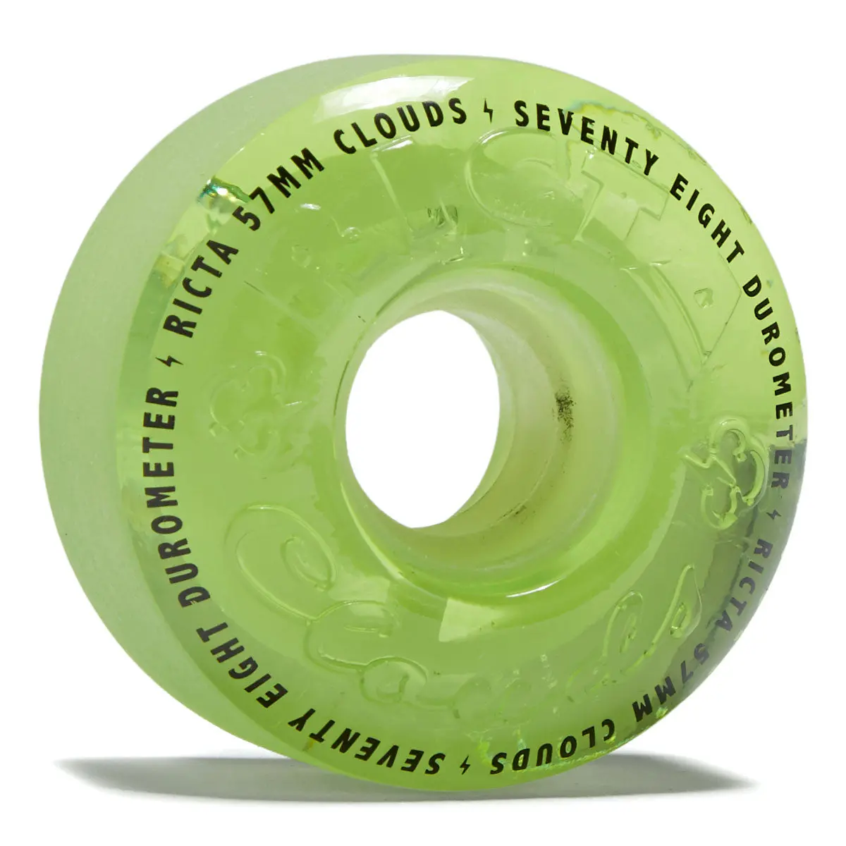 Ricta Clouds 78A Skateboard Wheels - Transparent Green/Glow In The Dark - 57Mm 1